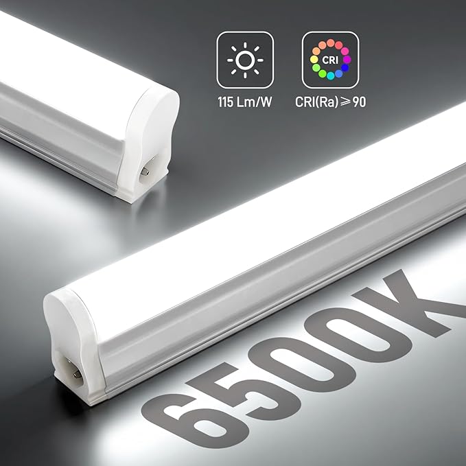 4 Pack 4FT LED Shop Lights 20W 2300LM 6500K Linkable T5 Ceiling Under Cabinet Utility Fixtures