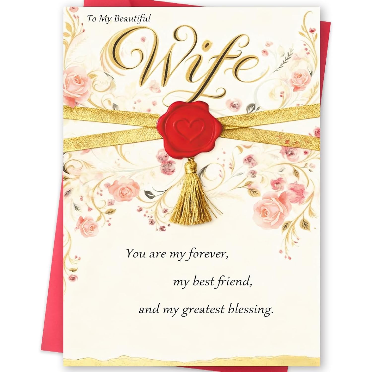 Wife Valentines Day Card, Romantic Valentines Day Cards Gifts For Wife From Husband, Sweetest Vday Gift For Her