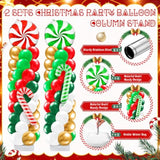 2 Sets Christmas Candy Balloon Column Red White Green Foil Arch Kit