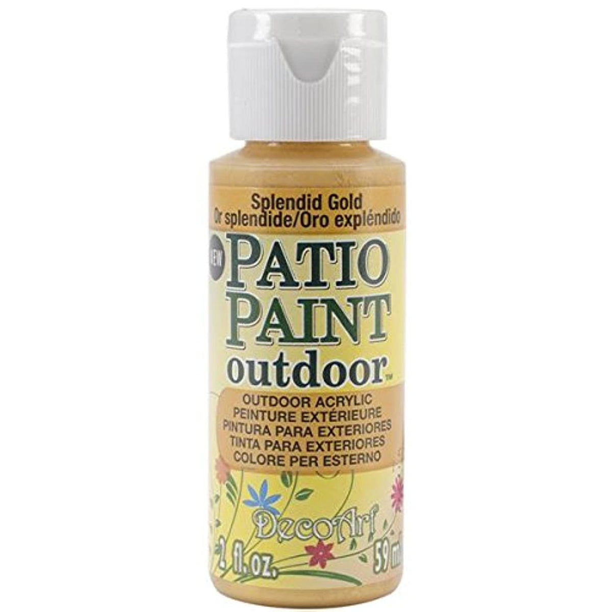 DecoArt Patio Paint, 2-Ounce, Splendid Gold