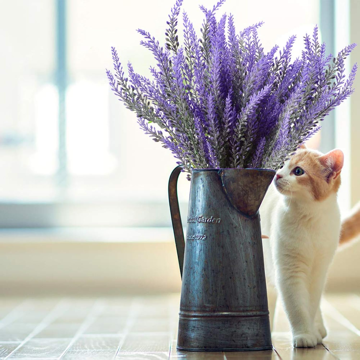 Artificial Flowers 12 Bundles Lavender Bouquet For Wedding Home Office Decoration - Purple