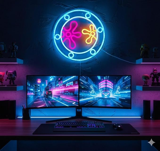 Ocean World Porthole Neon Sign LED Under Sea Wall Light USB Night Light Room Decor