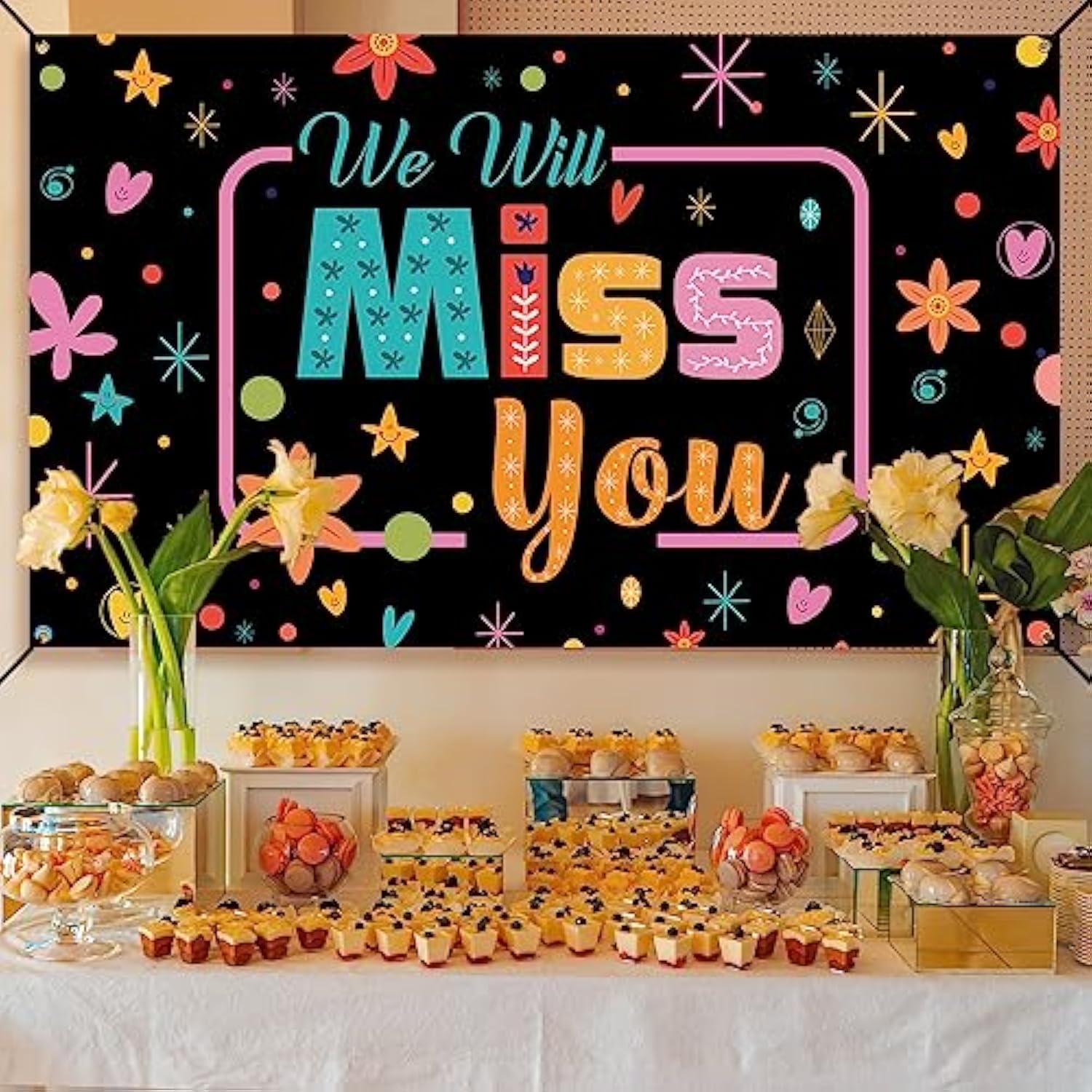 We Will Miss You Backdrop, Going Away Party Decorations, Farewell Photo ...