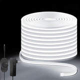 32.8ft White LED Neon Rope Lights 6000K Dimmable Waterproof Flexible Strip Lights Indoor Outdoor
