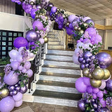 Purple Balloon Garland Kit Dark And Gold Arch Lavender Light Decoratio