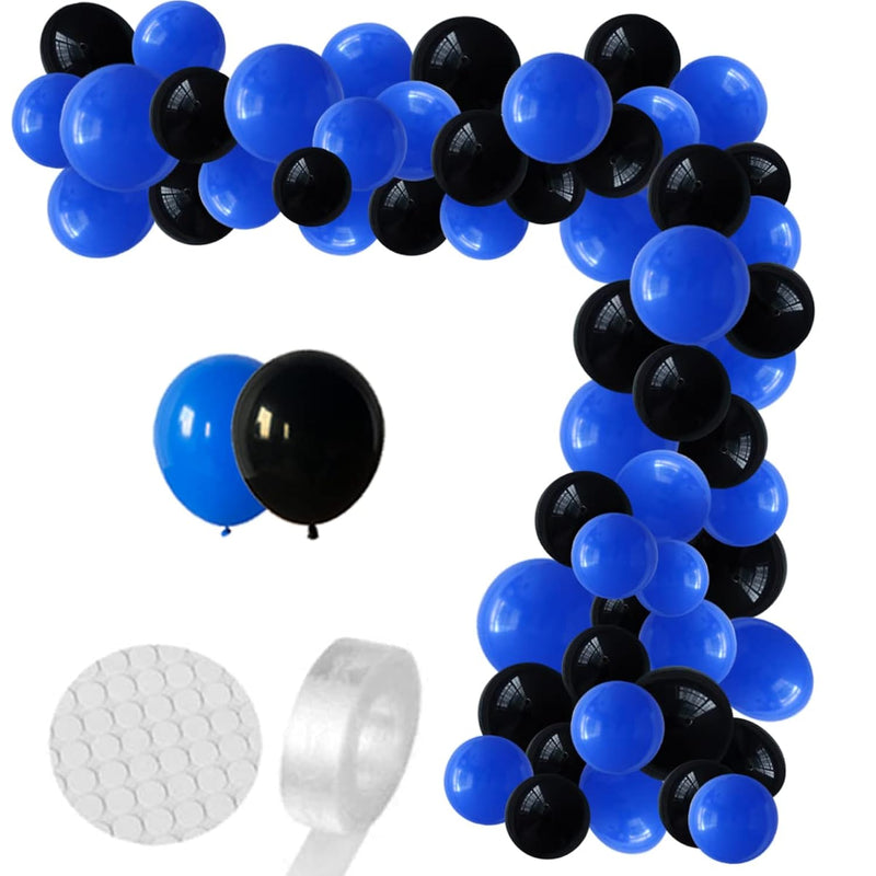 Black Blue Balloon Garland Arch Kit - 122Pcs Diy Royal Blue Black Ball