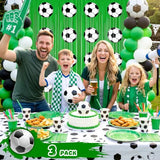 3 Pcs Soccer Party Decorations Foil Curtains - 9.9x6.6 Ft Soccer Birthday Party Supplies Fringe Backdrop Football Theme Party Favors for 2026 World Cup Tailgate