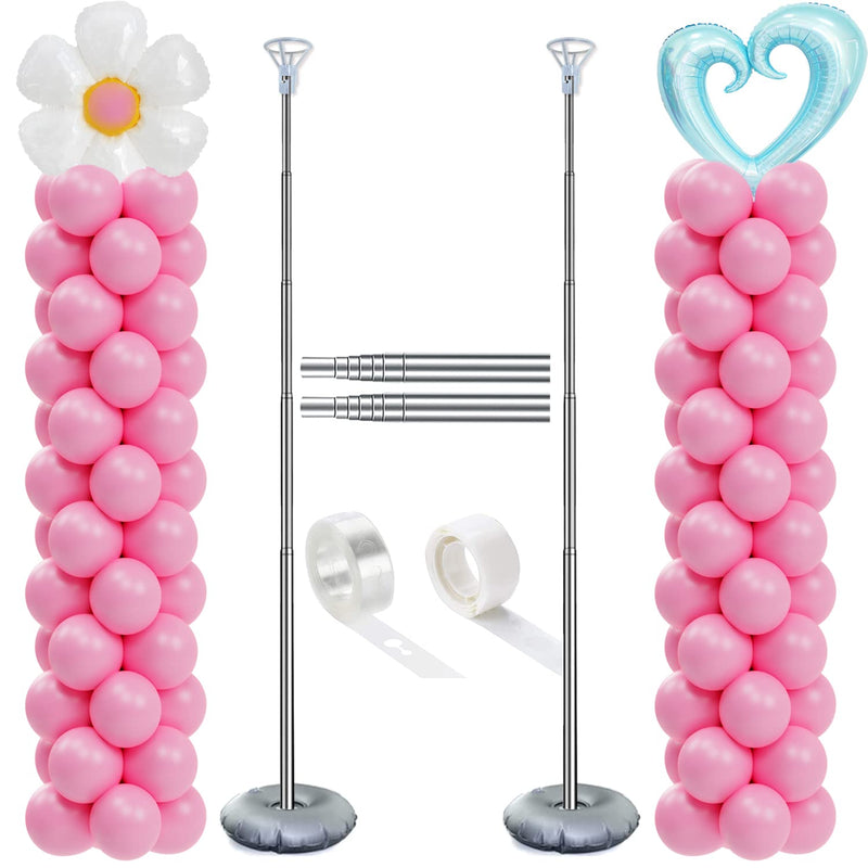 Decojoy Balloon Column Stand Set Of 2, Adjustable 7 Feet Balloon Arch