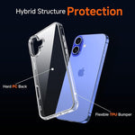 iPhone 16 Clear Case, 2 Screen Protectors, Shockproof, Slim Hard Back 6.1" 2024