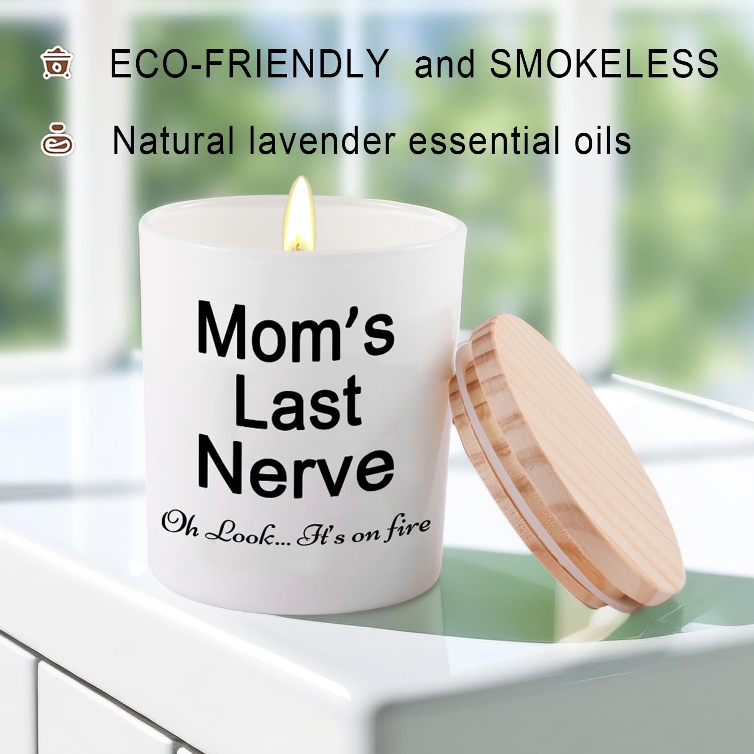 Candle Gifts For Mom From Daughter Son Funny Cool Unique Mothers Day Christmas Birthday Gifts For Mom Stocking Stuffers Moms Last Nerve Oh Look Its On Fire Lavender Scented Soy Candle
