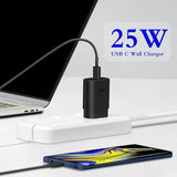 2 Pack 25W USB C Fast Charger with 6FT USB C Cable for Galaxy S26 S25 S24 iPhone 17 16 15 Black