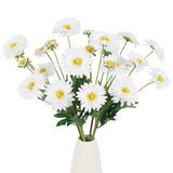 6Pcs White Daisy Artificial Flowers 22.8’’ Silk Fake Daisies Faux Wildflowers With Stems For Vase Table Centerpiece Home Wedding Party Garden Decoration(White)