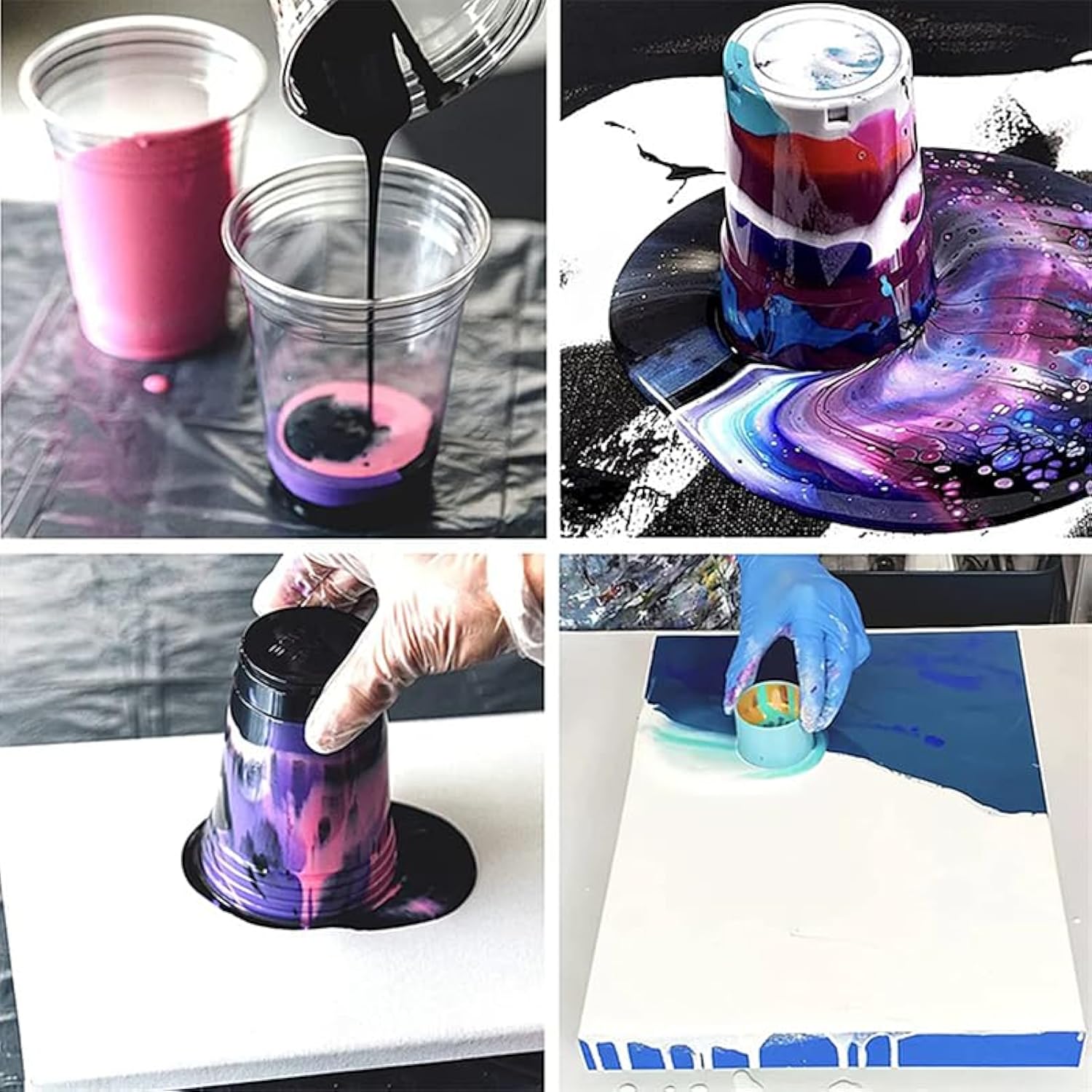 100Ml/3.38Oz Premium Arylic Pouring Paint, Fluid Art Mixed High Flow Paint Pouring For Diy, Ideal For Painting On Canvases, Wood, Rocks, Plaster, Enhances Glossiness & Improves Flow Vibrant Colors