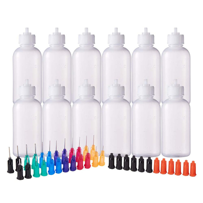 12 Pack 1.7 Ounce Multi Purpose Diy Precision Tip Applicator Bottles Set With