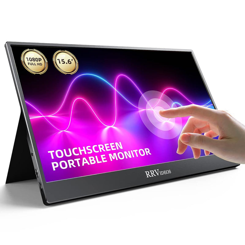 15.6 Touchscreen Portable Monitor, Rrv Portable Monitor Laptop 1080P Fhd Ips H