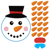 Pin The Nose On The Snowman Games With 20 Pcs Nose Stickers, Large Christmas Snowman Games For Kids Christmas Party Decorations Christmas Party Games Supplies