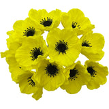 12 Stems Artificial Poppies Real Touch Pu Fake Latex Flowers For Wedding Holiday Bridal Bouquet Home Party Decor (Simple Yellow)