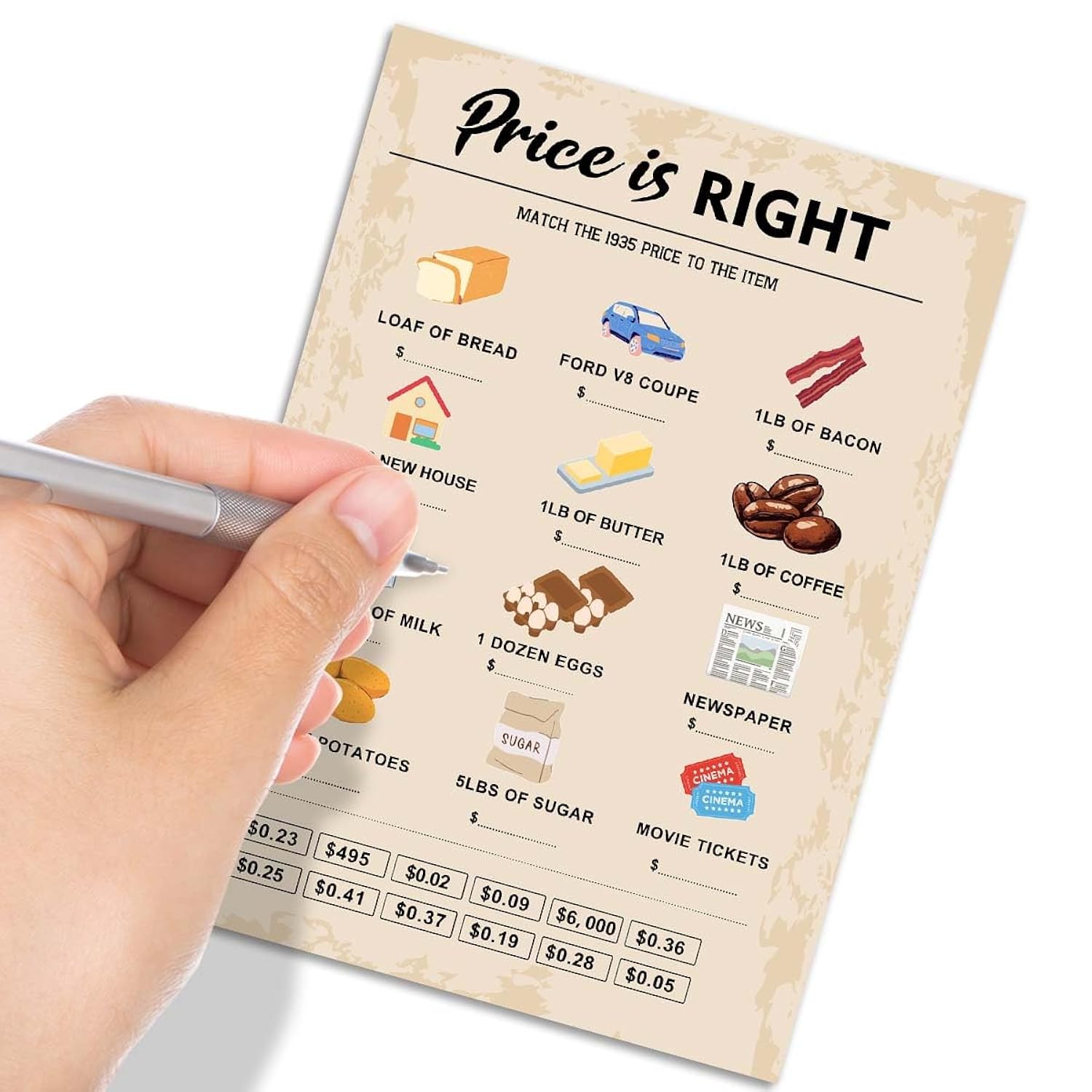 90Th Birthday Party Games, Price Is Right Games, Birthday Party Supplies For Adults, Fun 1935S Party Game?Pack Of 30 Cards