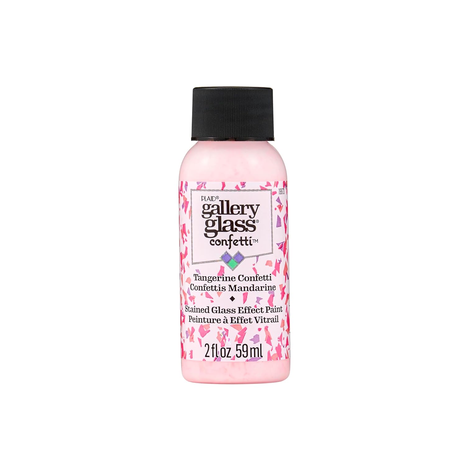 Gallery Glass Tangerine Confetti Stained Glass Glitter Finish Paint, Perfect for Easy to Apply DIY Arts and Crafts, 19673