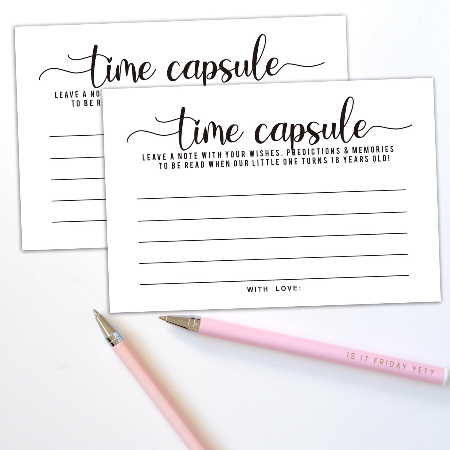 Time Capsule Cards For Birthday Parties, 1St Birthday Party Games, Or Baby Shower Games Activities For Guests, 50 Cards 4X6 Inches.