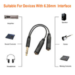 6.35Mm (1/4 Inch) Jack Splitter Cable, 20Cm (8 Inches), Headphone Splitter Cable, Splitter, Stereo Male To Dual Stereo Female Jack, Compatible With Headphone, Amplifier, Karaoke