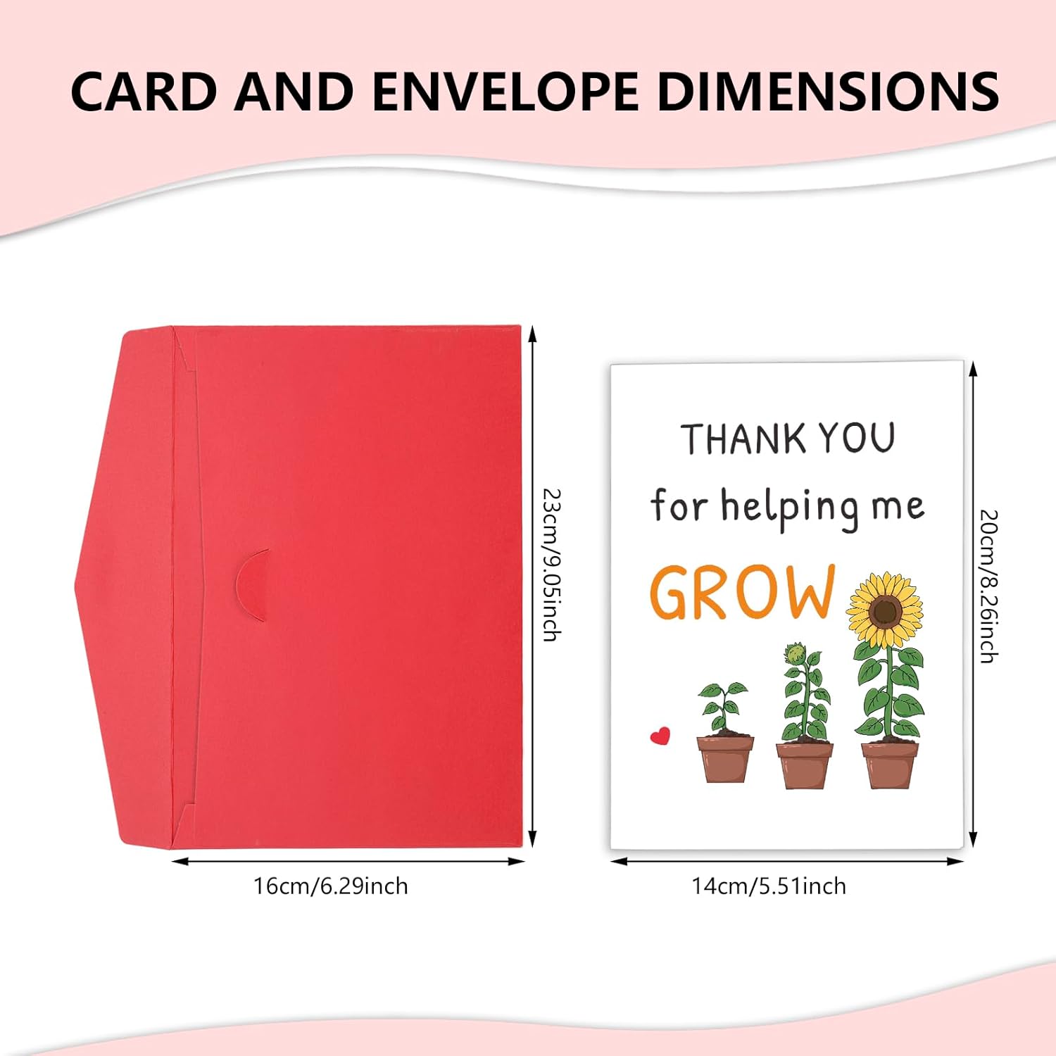 Teacher Appreciation Gifts Bulk, End Of Year Teachers Gift Cards, Thank You Teacher Card, Teachers Gifts Card, Teacherretirement Gift For Women, Thank You For Helping Me Grow Cards With Envelope