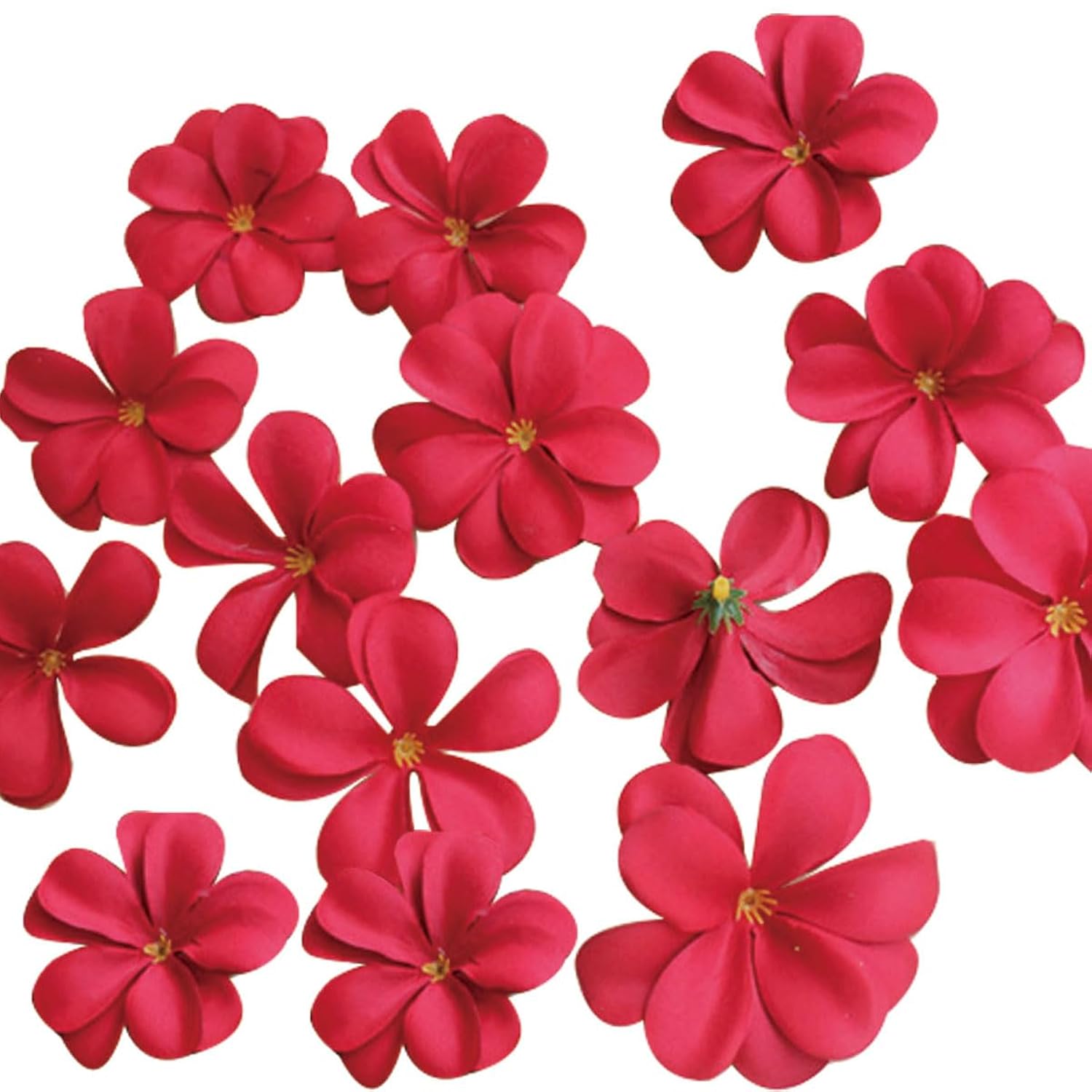 120 Pcs Artificial Plumeria Rubra Hawaiian Flower Petals Silk Flowers For Diy Hair Accessories Home Wedding Party Decoration,Red