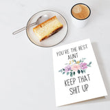 Funny Aunt Mother'S Day Card Gift, Mothers Day Card For Aunt Auntie, Aunt Birthday Card From Niece Nephew, Thinking Of You Aunt Card, You'Re The Best Aunt Card