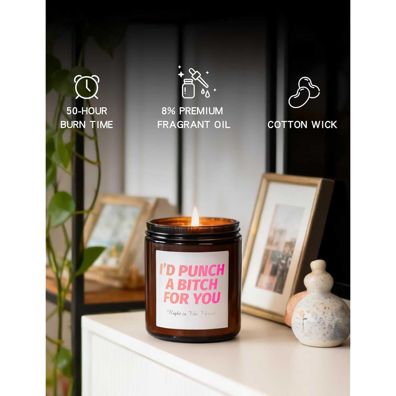 Soy Candles Brown In Jar - Aromatherapy Scented Candle For Women, Thoughtful Gifts For Friends, 7Oz With 50-Hour Burn Time, Home Decor For Relaxation