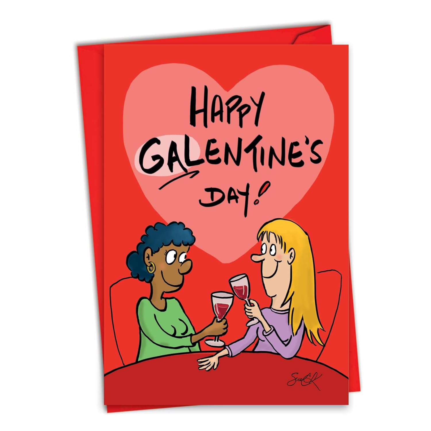 , Happy Valentine'S Day Card With Envelope - Note Card For Loving Valentine - Gallons Of Wine C9235Gag