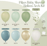 141 Piece Sage Green Balloon Arch Kit with Gold White and Confetti Balloons for Party Decor
