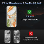 2+2 Pack Screen Protector for Google Pixel 9 Pro XL [6.8"], Tempered Glass, Auto Align, Case Friendly