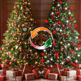 Red White Green Christmas String Lights Battery Operated, 100 Led Dual Color Changing Fairy Lights 33Ft With Remote Time
