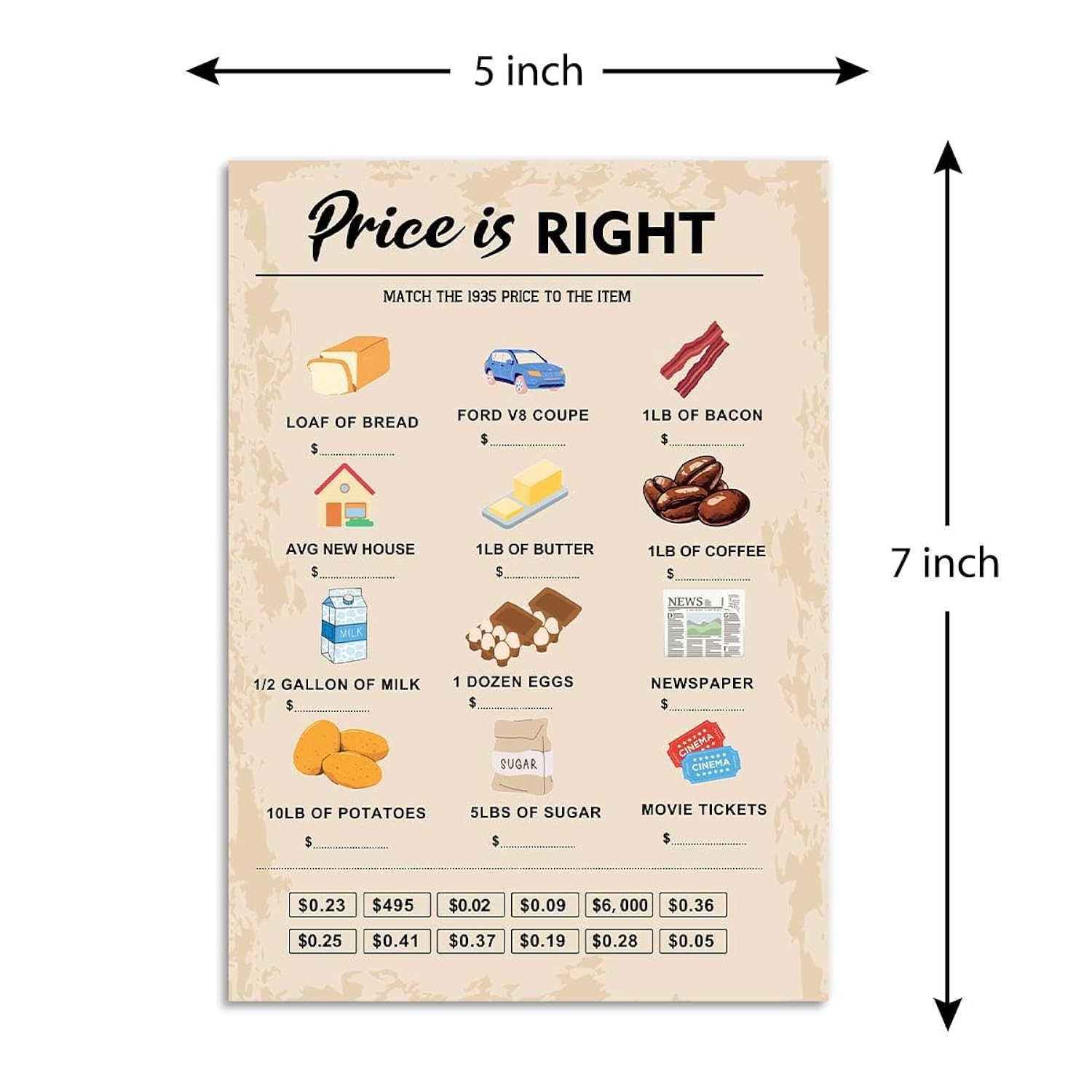 90Th Birthday Party Games, Price Is Right Games, Birthday Party Supplies For Adults, Fun 1935S Party Game?Pack Of 30 Cards