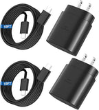 2 Pack 25W USB C Super Fast Charger with 10FT Type C Cable for Samsung Galaxy S26 S25 S24 S23 S22