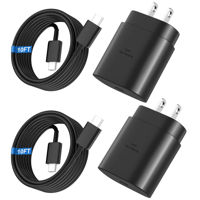 25W Super Fast USB C Charger for Samsung Galaxy S24/S23/S22 with 10FT Cable