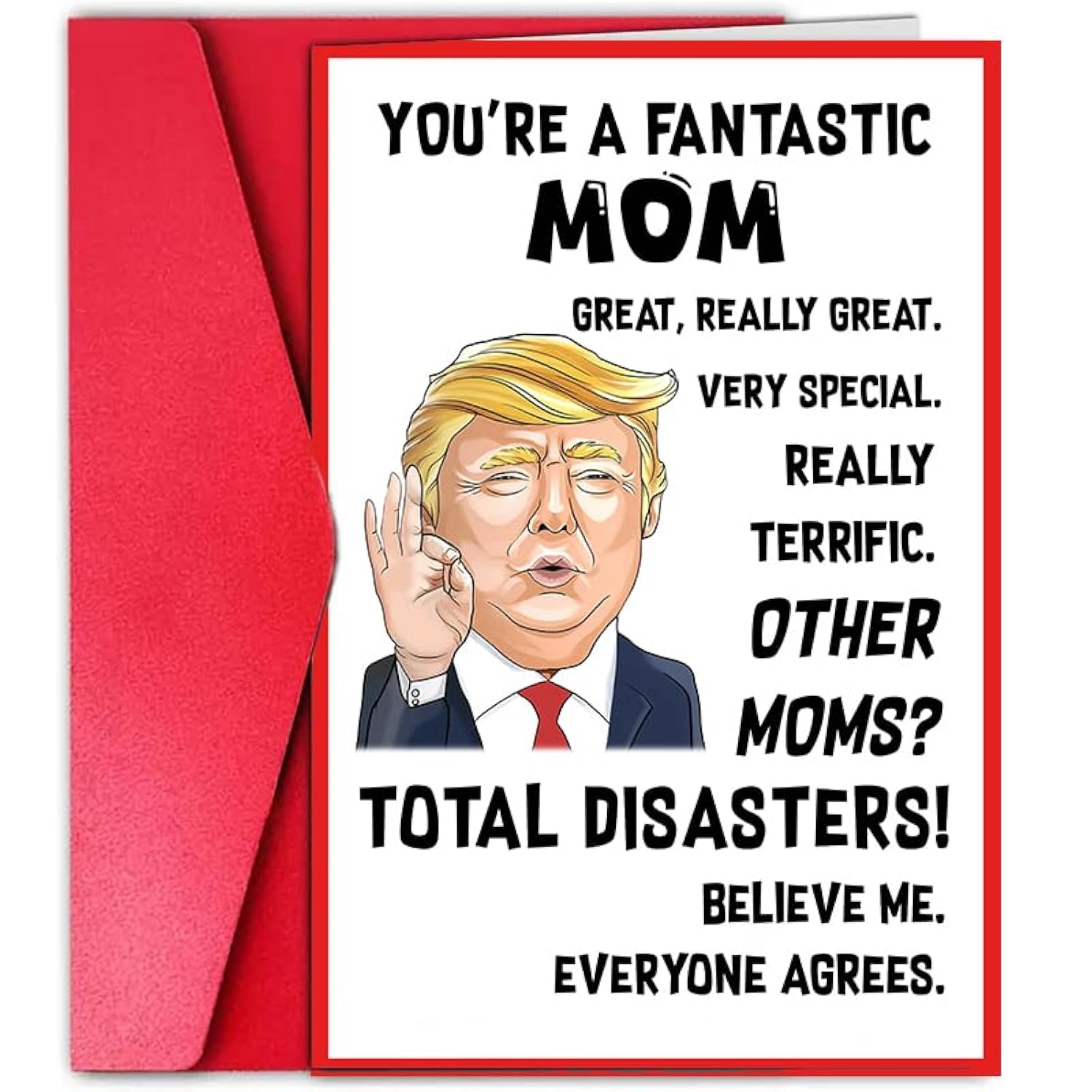 You'Re A Fantastic Mom - Mom Valentines Card, Unique And Funny Card With Envelope - Gift From Husband Son Daughter, Greeting Card For Birthday, Valentines Day Card For Mom