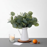 12.2" Artificial Greenery Eucalyptus Stem Silver Dollar Leaves Baby Eucalyptus Leaves Faux Eucalyptus Branches With White Seeds Suitable For Family Wedding Vase Centerpieces Bouquet Flower Arrangement