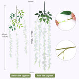 12 Pack Artificial Wisteria Flowers, Individually Wrapped, Tangle-Free Fake Hanging Vine Silk Flowers For Home Garden Wedding Party Decorations, Indoor Outdoor Wall Decor (White)