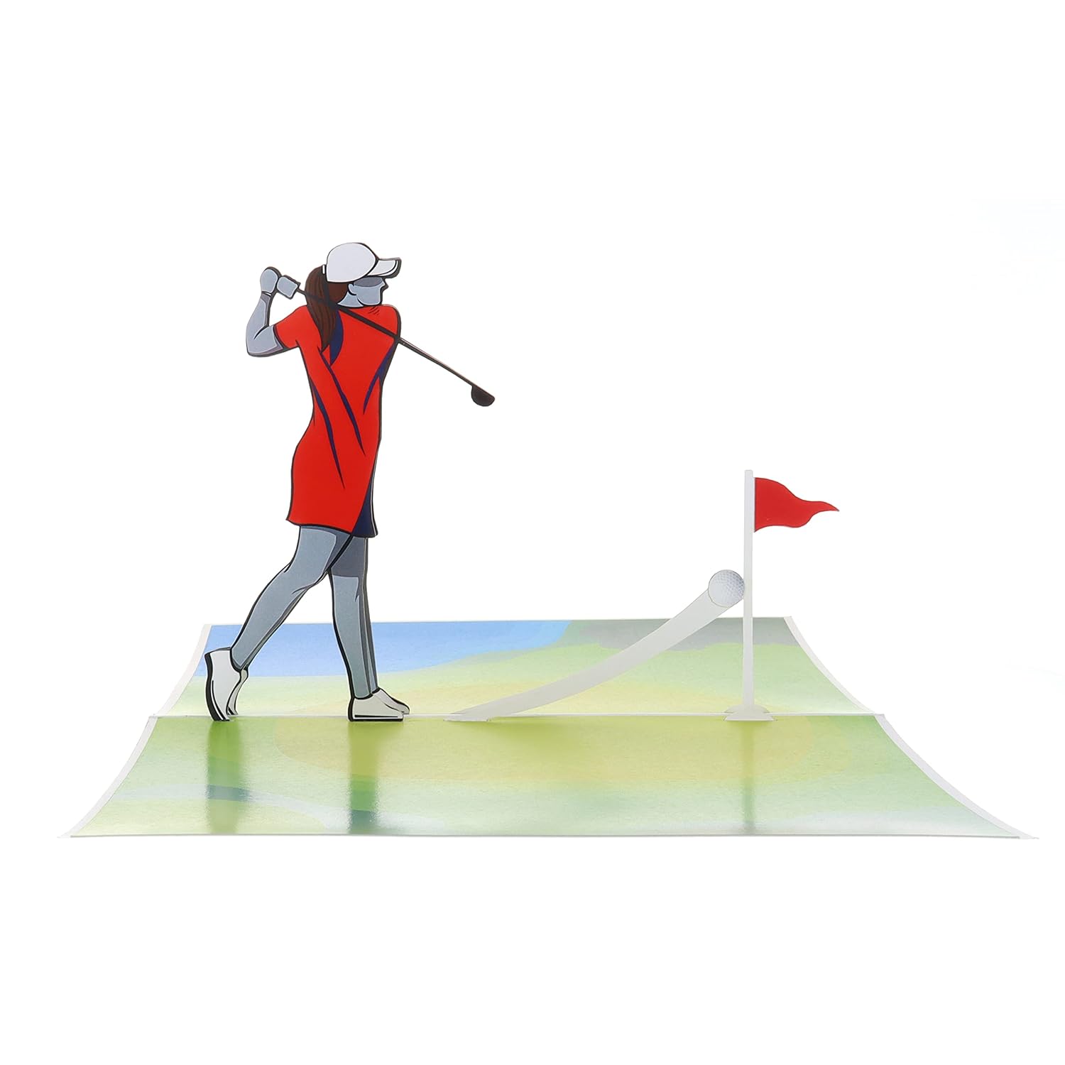 Women’S Golf Pop-Up Card – Celebrate Her Swing With Style – Birthday, Thank You, Retirement – For Female Golfers, Coaches, Moms, Girlfriends – 6" X 8"