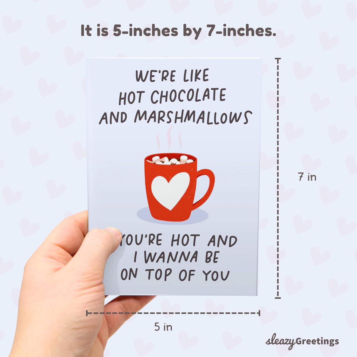 Funny Valentine'S Day Card For Him - Anniversary Cards For Husband - Naughty Card - Funny Birthday Card For Boyfriend - Hot Chocolate And Marshmallows Card