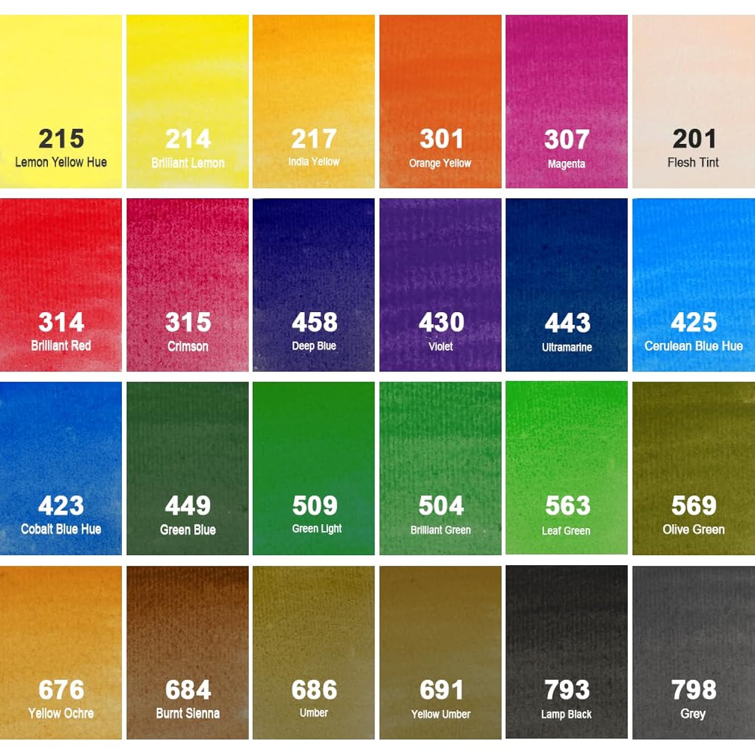 PHOENIX 24 Colors Watercolor Cakes with Plastic Palette & Paint Brush Non Toxic Gouache Paint Travel Watercolor Kit for Students, Beginners