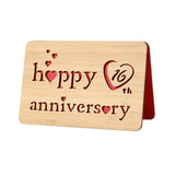 Wooden 16Th Anniversary Card,Handmade 16 Years Wedding Anniversary Greeting Cards,16Th Wood Anniversary Card For Her,Him,Husband,Wife