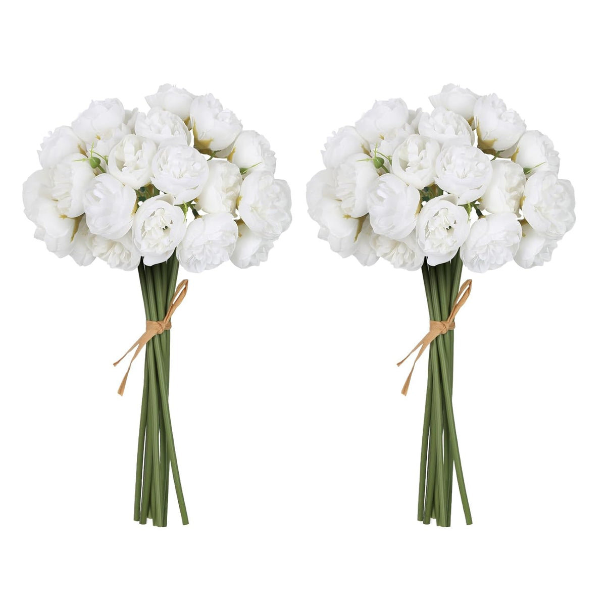 Ranunculus Artificial Flowers 18 Pcs Silk Flowers Artificial Peonies Faux Ranunculus Flowers For Diy Wedding Bouquet Bridal Shower Filler Flowers Decor(White)