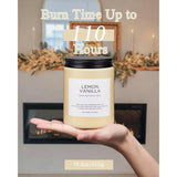 Candles Lemon Vanilla Scented, 19.4Oz 110 Hours Long Lasting For Home 2 Wick Natural Soy Wax Non Toxic Candles In Glass Jar, Stress Relief Gifts For Women And Men