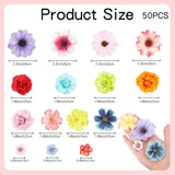 Faux Flower Heads Flowers For Crafts Mini Artificial Flower Heads Bulk Silk Fake Flower Heads Fake Peony Daisy Rose Small Fabric Flowers For Diy Crafts Garland Wedding Home Party Decoration, Coloful