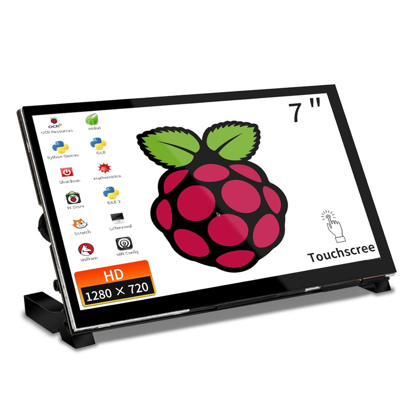 Raspberry Pi Touchscreen Monitor- 7'' Ips 1024X600 Dual-Speaker, Usb Hdmi Port