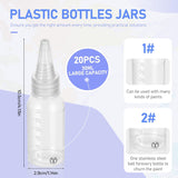 20Pcs Airbrush Paint Bottles Jars 1Oz/30Ml Plastic Paint Containers With Ball, Resealable Small Squeeze Bottles For Arts Crafts