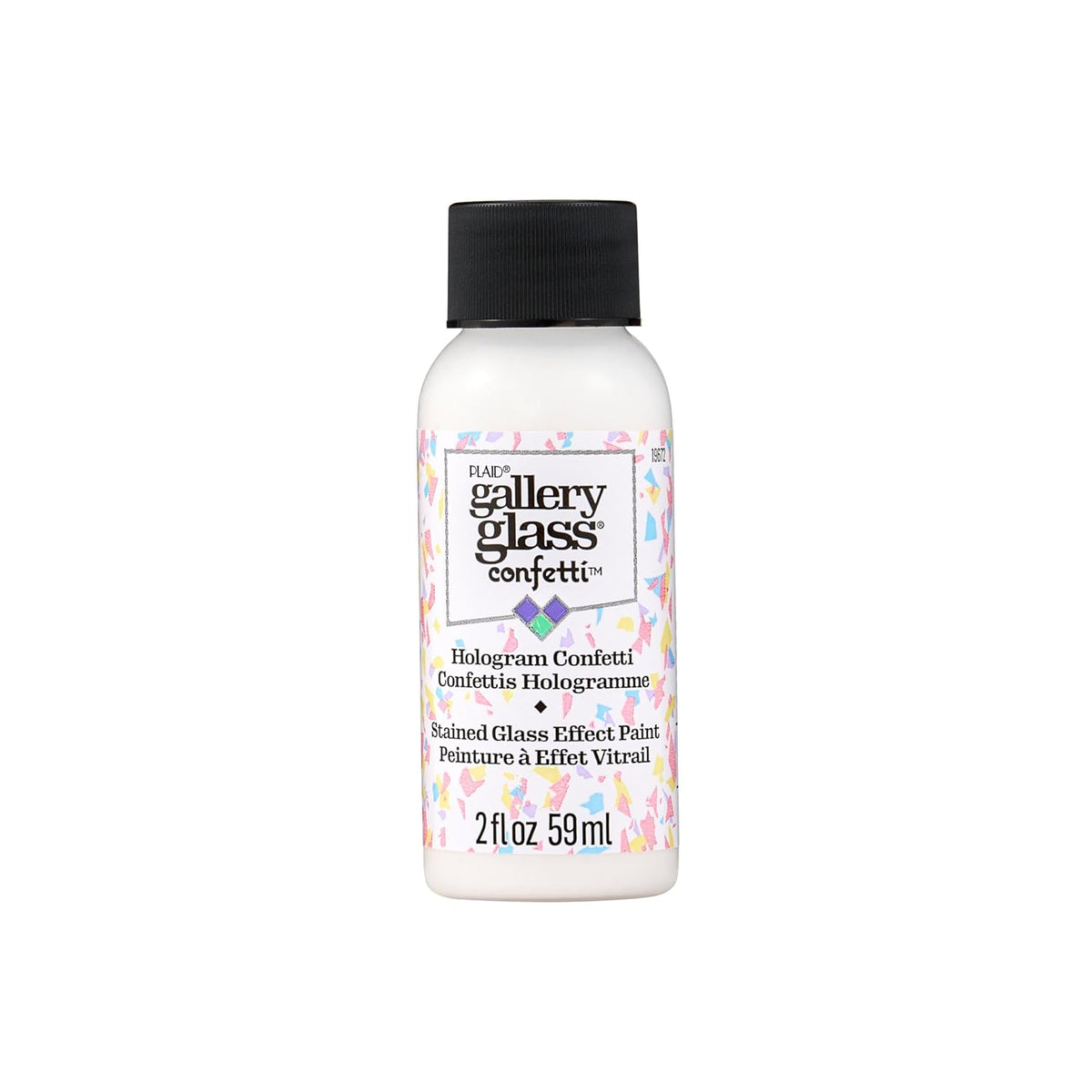 Gallery Glass Hologram Confetti Stained Glass Glitter Finish Paint, Perfect for Easy to Apply DIY Arts and Crafts, 19672