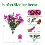12 Bundles Artificial Flowers For Outdoor, Uv Resistant Faux Mums With Eucalyptus Leaves Fake Plants For Outdoor Planters Greenery Boxwood Porch Patio Decoration
